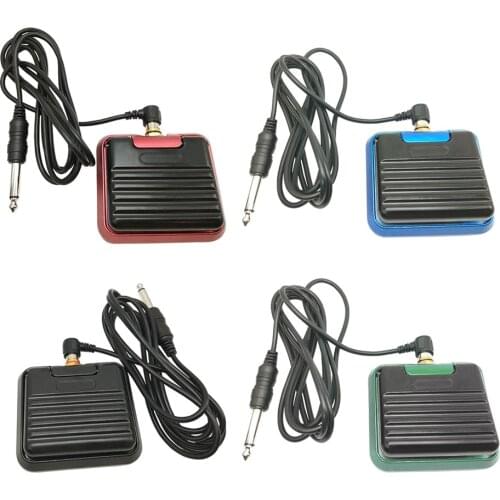 Non-Slip Tattoo Heavy Pedal with RCA Line Colorful Rectangle Flat Tattoo Foot Pedal for Tattoo Machine Gun Tattoo Power Supply