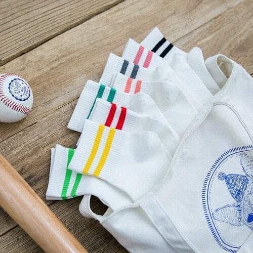 White socks striped harajuku kawaii funny cute hip hop skateboard streetwear calcetines de la mujer woman women skarpetki meia