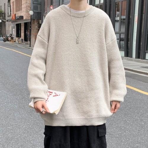 INXYZ 2021 Autumn Men Korean Style Clothing Knitted Sweater Casual Handsome Fashion Solid Color Pullovers Women Warm Sweater