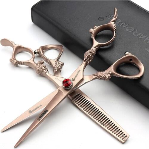 Barber Shop Japan440c professional hairdressing scissors dragon handle hair scissors 5.5 / 6/7 inch barber scissors cut tool