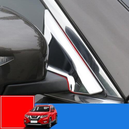 Front triangle trimming accessories rearview mirror decorative bright strip For Nissan X-trail X trail T32 2014-2019