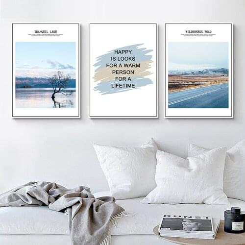 Landscape building Wall art canvas painting Wall Pictures for Living Room Nordic Decoration Pictures morden creative Home decor