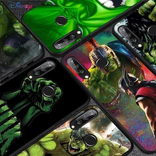 Silicone Cover Marvel Hulk Avengers For Huawei P50 P40 P30 P20 Pro P10 P9 P8 Lite E Plus 2017 2016 5G Black Phone Case
