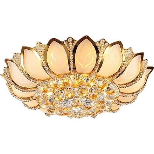 Flower Modern Ceiling Light With Glass Lampshade Gold Ceiling Lamp for Living Room Bedroom lamparas de techo abajur