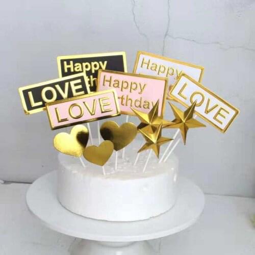 Baking cake jam inserted decorative party decoration new glitter cake top hat birthday cake decoration supplies