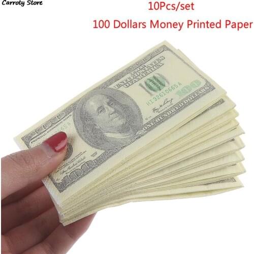 High Quality 10 Pcs/Set Creative Funny 100 Dollars Money Printed Paper Napkins Thick Toilet Tissue Paper Party Supplies