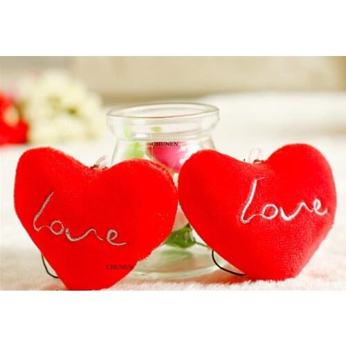 100pcs Little 5CM approx. Stuffed Plush Heart Wedding Gift Toys , Accessories Decoration Mini Plush Dolls Toys