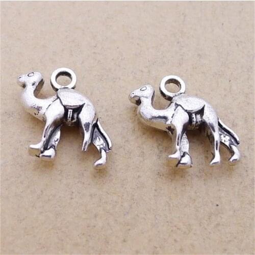 BULK 30pcs Wholesale Lots Zinc Alloy Antique Silver Plated Animal Camel Charms Pendants fit Floating Charm Bracelet 11*18mm 1.7g
