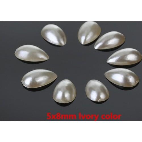 5x8mm Flatback Half Pearl Craft 2000Pcs/Lot ABS Imitation Pearl Resin Scrapbook Beads For DIY Decoration
