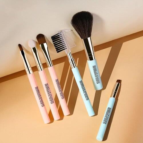 6PCS Makeup Set Brush Beginner Makeup Set Mini Compact Portable Beauty Tool