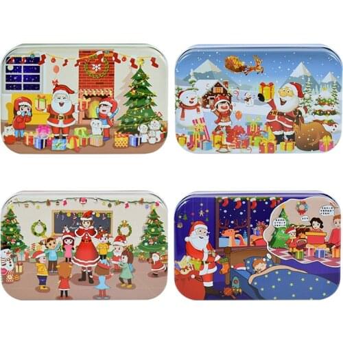 60 Pieces Children Jigsaw Puzzle Christmas Santa Claus Snowman Xmas Tree Educational Toy Kids Navidad Noel Natal New Year Gift