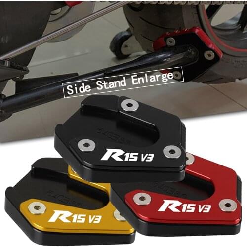 Motorcycle Side Stand Pad Plate Kickstand Enlarger Support Extension For YAMAHA YZF R15 YZF-R15 V3 R 15 V3 2017 2018 2019 2020