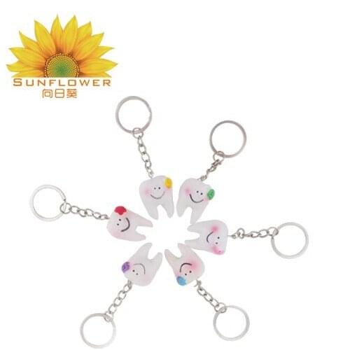 Free shipping 10Pcs Simulation tooth pendant keychain small gifts promotional gifts Dental Hospitals / Clinics