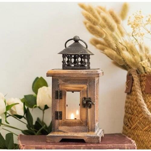 Wooden Candlestick Anti-rust Elegant Ornamental Vintage Tealight Candle Holder Hanging Garden Decor Home Holders