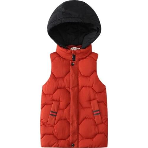 Siddons children winter vest with contrast color cap stand collar long kids vest made in soft down cotton material super warm