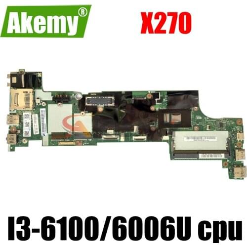 For Lenovo ThinkPad X270 laptop motherboard DX270 NM-B061 with I3-6100/6006U FRU 01LW724 01LW754 01LW731 100% fully tested