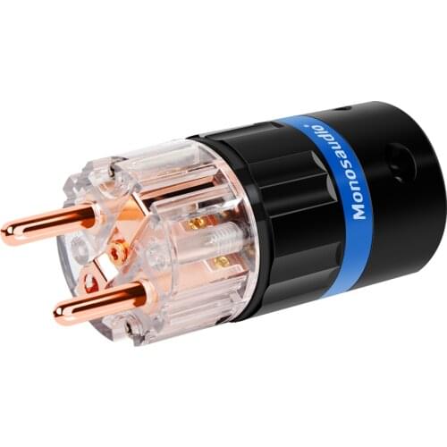 E105/F105 99.998% Pure Copper Shuko Power Connector Germnay European Power Connector Audio Schuko Plug Pure Copper