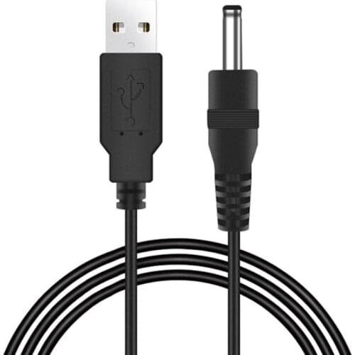 H7JF Suitable for Small Speakers /Small Desk Lamps /Facial 3.5x1.35 Mm DC USB to 3.5 DC Black Power Cord Fold-resistant