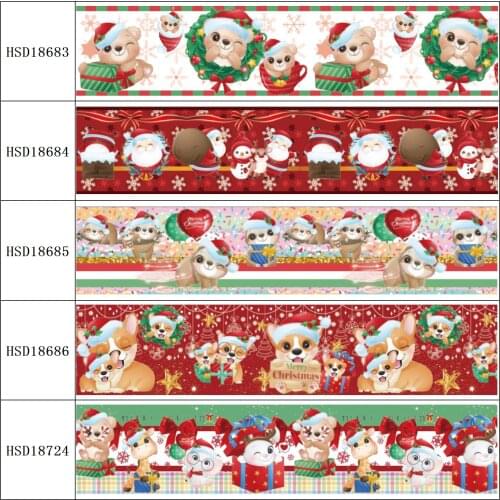 HSDRibbon free shipping 3" 75mm heat transfer printed hsd-design series Grosgrain Ribbon 50Yards/Roll