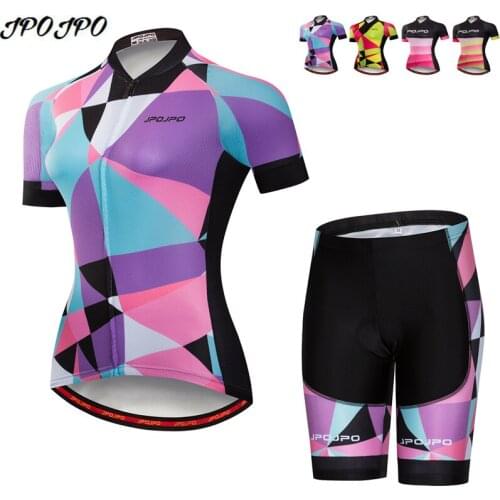 JPOJPO Women Cycling Jersey Set Summer Breathable Youth Cycling Clothing Ropa Ciclismo Quick Dry Bicycle Clothes MTB Bike Jersey