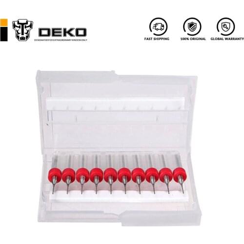 DEKO 10pcs 0.6mm Tungsten Carbide mini Micro drill Bit Tool for Print Circuit Board PCB cnc drill Bits Machine Carbide