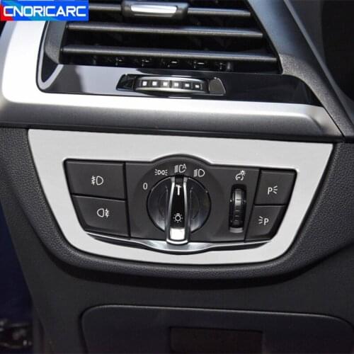 Stainless Steel Car Headlight Switch Button Frame Decoration Cover Trim For BMW X3 G01 X4 G02 2018-20 Interior Auto Accessories
