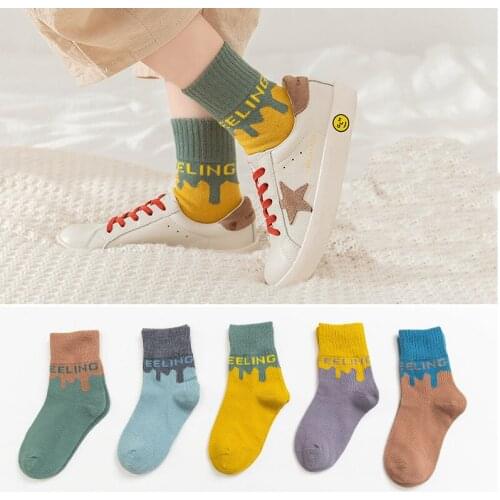 Baby socks set 5 Pairs/Lot winter boy Cute Cartoon Toddler Boys Sports Socks for Children cotton Unisex Socks Brand Designer