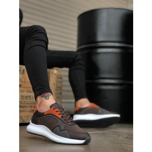 BA0174 High Bottom Casual Lace-Up Brown Sneakers Men 'S Shoes