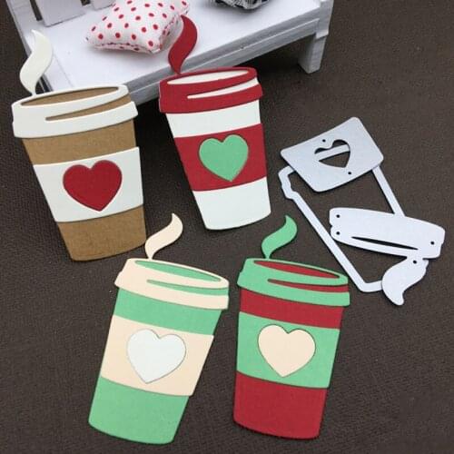 Love Cup Metal Cutting Dies Milk Tea Cup Dies Scrapbooking DIY Craft Albums Decorations Embossing Stencil For Paper Cards Making