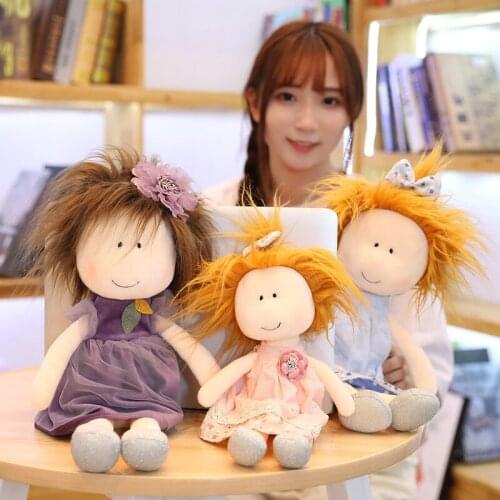 Nooer 35/45cm Kawaii Girl Stuffed Plush Doll Flower Dress Girl Plush Toy Kids Girlfriend Birthday Gift