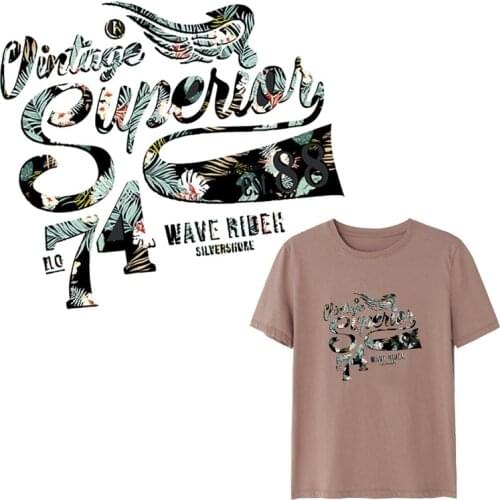 Fashion Summer Style Letter Iron on Patches Heat Transfer Sticker Boy DIY T-shirt Badges Clothing Appliques Decor Press Printing