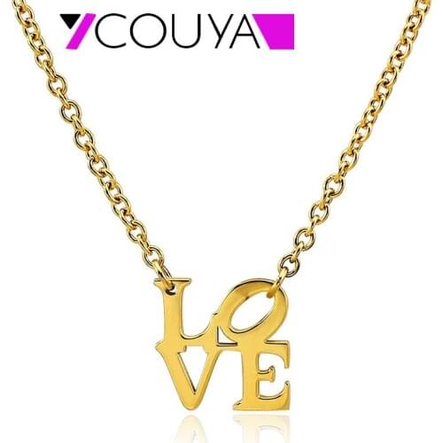 New Arrival Fashion Circle Pendant Necklace Geometric Pendant Love pattern Necklace For Couple Cool Girls
