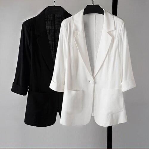 New Summer Blazer Woman Clothes Chic Womens Summer Jackets Fashion OL Womens Office Suit Thin Jacket Female Oversize S-5XL