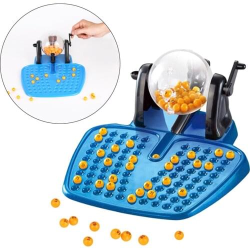 Professional Bingo Lotto Game Set Revolving Machine 90 Marks 48 Cards Party Supplies for Family, Friends, Entertainment