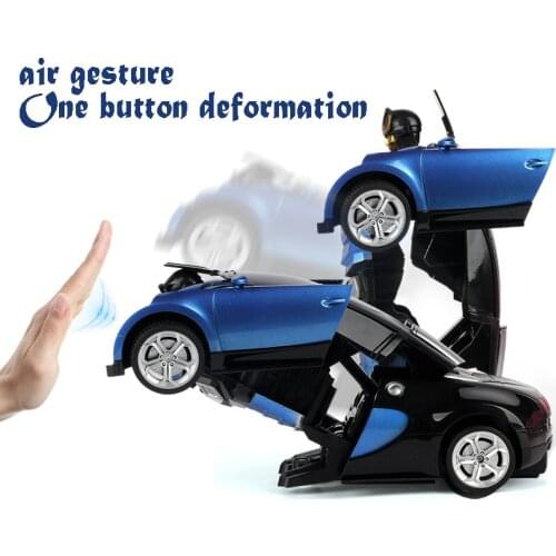 RC Car Transformation Robots Sports Vehicle Model Robots Deformation Car Induction Light Electric Robot Kids Toys Gifts For Boys