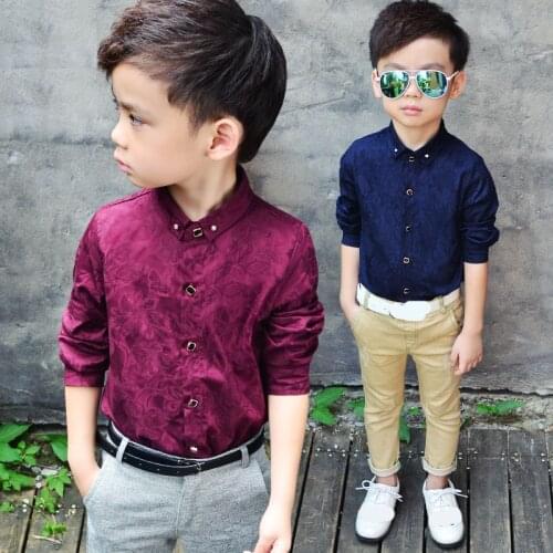 Boys Shirts 2019 Kids Spring Autumn Long Sleeve Shirt For Baby Boy Tops Children Shirts 90~140 toddlers party performance