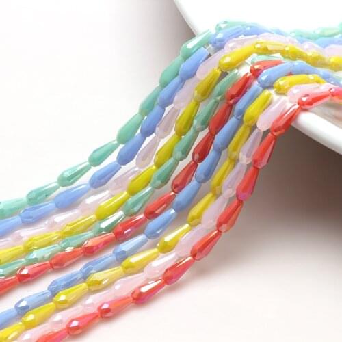 70pcs/lot Miyuki Teardrop Glass Beads Green 4*10mm Crystal Long Drop Pendant DIY Making Jewelry Beadwork Accessories Wholesale