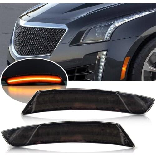 Smoke Lens LED Side Marker Lamp For Chevrolet Camaro 2016-up, For Cadillac ATS 2015-up CTS 16-up Replace OEM Sidemarker Lamps