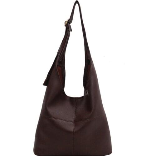 Large Capacity Bucket Bags For Women 2021 Fashion Solid Color PU Leather Female Shoulder Bag Luxury Handbags Women Bags Designer