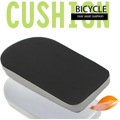 35*15*3.5CM Silver Black Bicycle Rear Cushion Wear-resistant Shock Absorption Faux Leather Stain-resistant Saddle Back Seat for