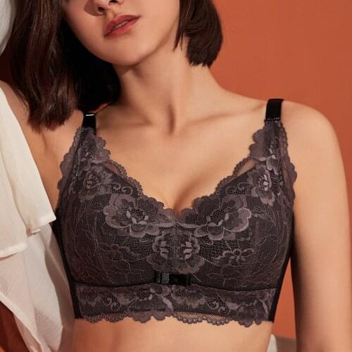 Womens 3/4 cup Wire Free Non-Foam Lace Bra Latex ingredients bra