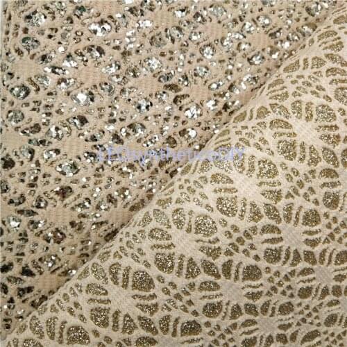 1PC 21X29CM Mesh Glitter Fabirc, Gold Glitter Leather, Glitter Leather Sheets For Making Bows LEOsyntheticoDIY T256A