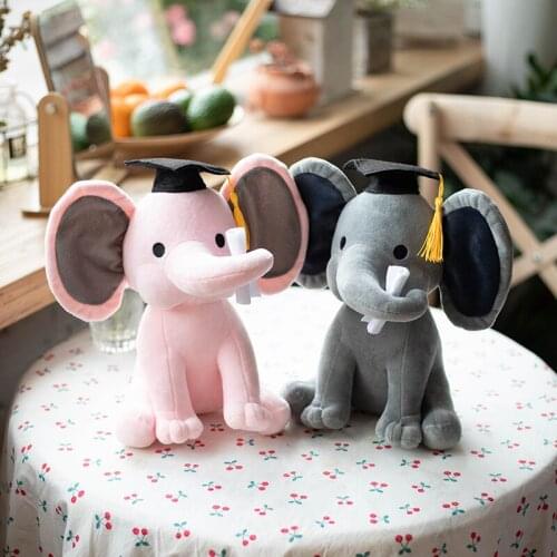 1pc 25cm Kawaii Doctor Elephant Plush Dolls Stuffed Graduation Baby Elephant Soft Toy for Kids Girls Children Birthday Gifts