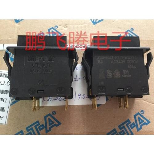 1PCS German E-T-A 3120-F523-P7T1-W12XY4-8A high current rocker switch with LED 4 feet 2 gears