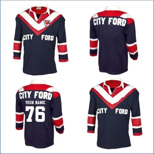 1976 EASTERN SUBURBS ROOSTERS RETRO RUGBY JERSEY 1976 Sydney Roosters Rugby TRAINING SHORTS JERSEY size S--5XL