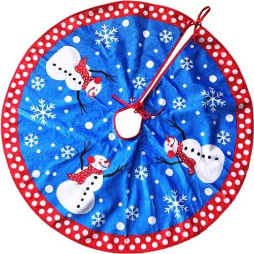 2018 80CM Blue Snowman Tree Skirt Supplies Decoration High-grade Velvet Tree Skirt christmas trees skirts apron navidad decor