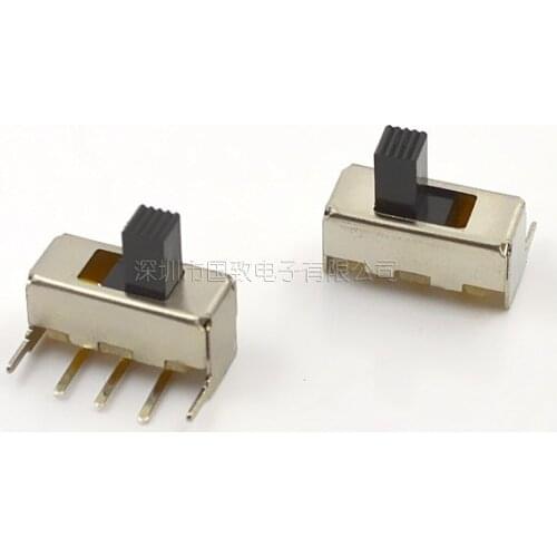 20pcs SS12F23 Toggle switch horizontal SS-12F23 4MM five-foot toggle switch 1P2T SPDT Miniature Slide Switch