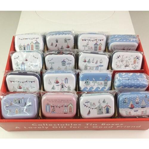 320 pcs/lot Ocean Boat Beach Style Tin Box Candy Pill Chutty Mini Storage House Decoration Collectables Display