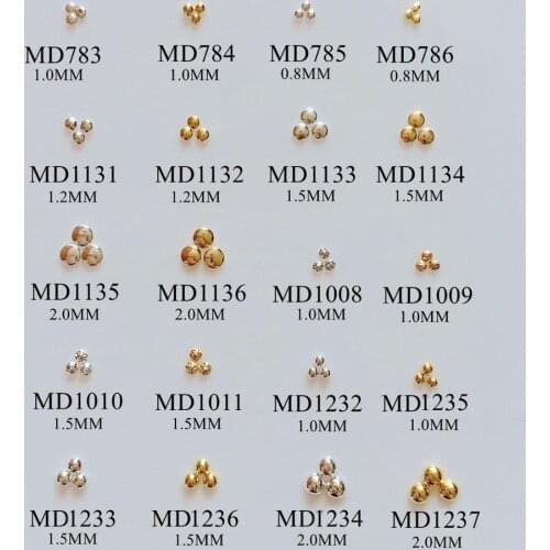 3D Approx.500pcs/bag Metal Stud Mini Metal Stud Round Stud MD783-1237