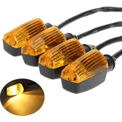4Pcs Universal Motorcycle Turn Signal Lights Blinker Bulb Amber Flasher Flashing Light For Honda Kawasaki Suzuki Yamaha Lamp